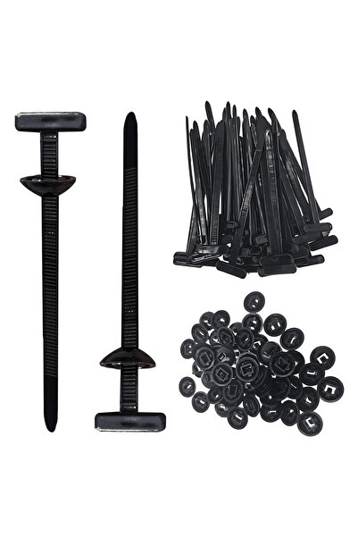 POWERTECH δεματικά καλωδίων TIES-082, 5x90mm, μαύρα, 50τμχ