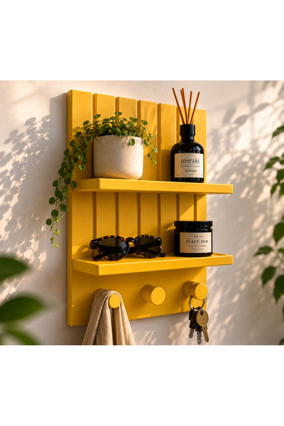 farist Decorative Wall Shelf and Key Holder Hanger – Modern Entryway Organize...