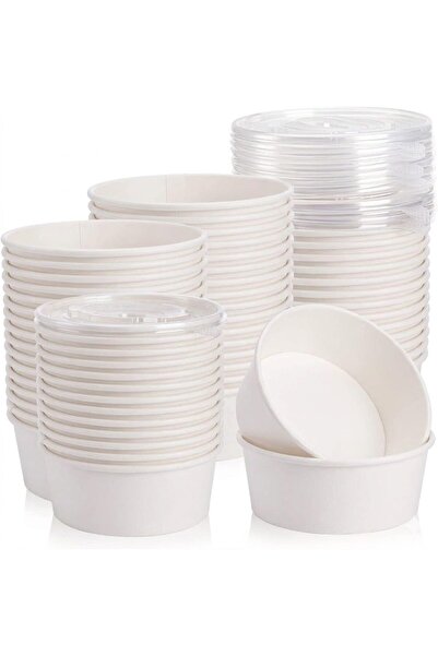 OKA Premium 1300ml Paper Food Box - with Secure Transparent Lid (25 Units)