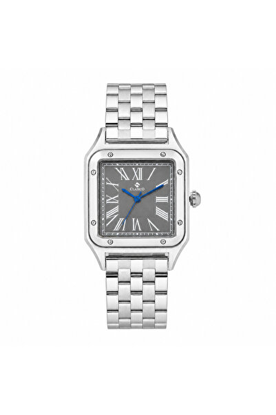 Clasico Roma Men's Luxury Watch – Square Roman Dial, Blue Hands, Stainless St...