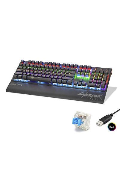 Skygo Mekanik Gaming Klavye Blue Switch Bilek Destekli Rgb - Siyah G525XB