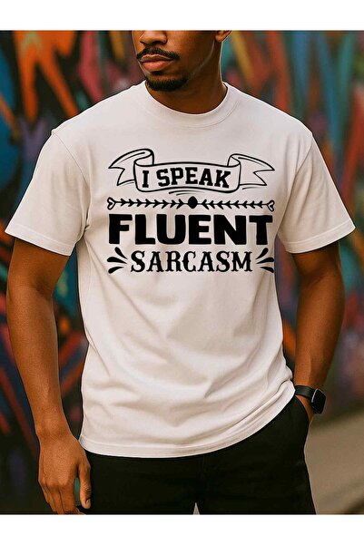 NOURAM تي شيرت رجالي بطبعة "I Speak Sarcasm" مضحكة وساخرة - قميص قطني بأكمام ...
