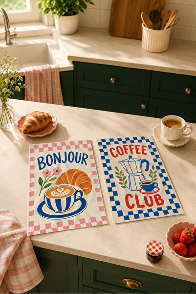 milroma Bonjour Coffee Club Coffee Cup Pink Checkered Patterned Modern Retro ...