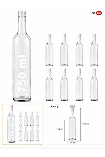 Rembox 10 Pieces 750 ml Empty Glass Oil Bottle |   Vidal Mouth |   Olive Oil,...