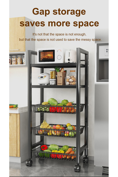 RollsTimi 5 layer kitchen shelf, with 3 basket