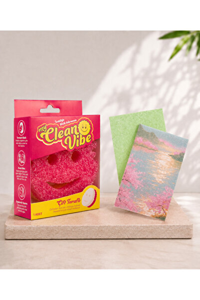 mycleanvibe Cleaning Set – 100% Natural 2-Piece Compressed Cellulose Sponge a...