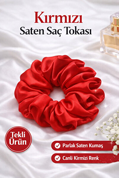 KL HOME KIRMIZI SATEN LASTİKLİ TOKA