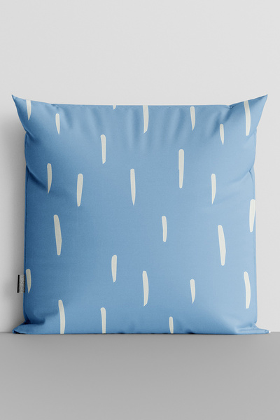 TicaretJet White Vertical Lines Double Sided Digital Printed Throw Pillow Cov...