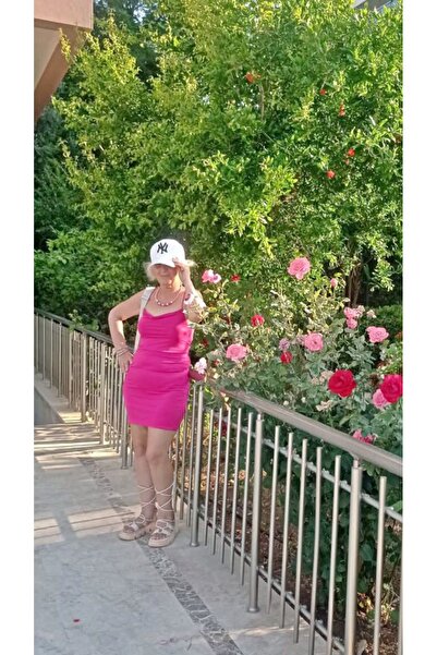 Butik Kadın harika pembe mini elbise