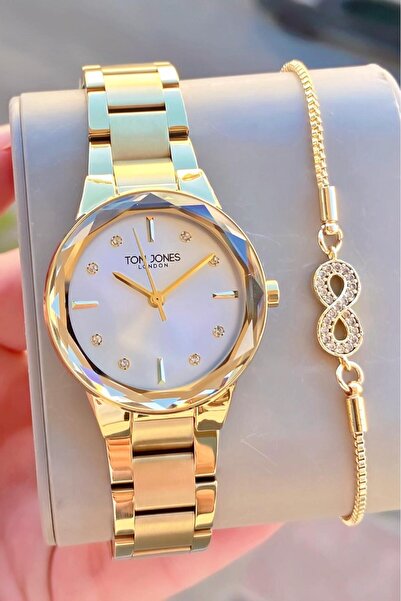 Tom Jones London Women's Watch Gold Color Original Steel Waterproof 3Atm Guar...