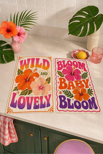 milroma Wild Bloom Baby Bloom Floral Patterned Colorful Bohemian Kitchen Mode...