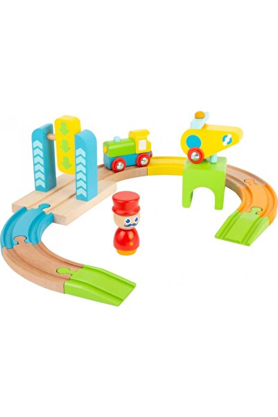Small Foot Ξύλινο Παιχνίδι Τρένο και Ελικόπτερο - Junior (000446)