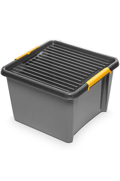 EDANTI Cutie de depozitare din plastic cu capac, pentru garaj, depozit, subso...