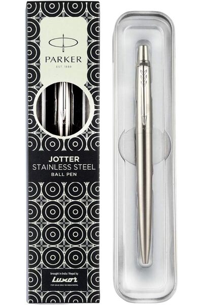 Parker Jotter Steel Ballpoint Pen with Chrome Trim from Moments (Silver)