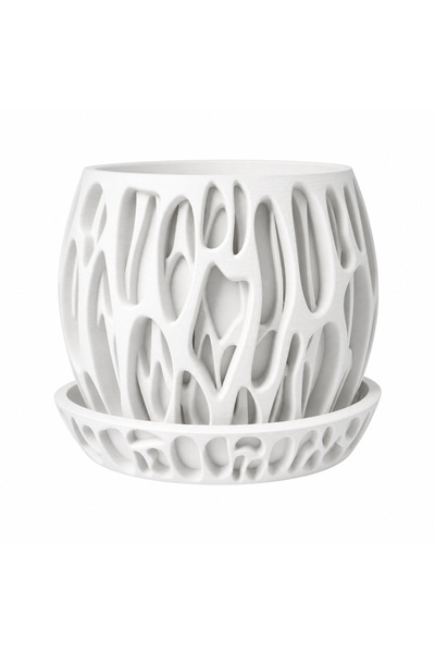 PrintForge Vaza Reef, PrintForge®, printata 3D, 14x14x13 cm, fabricata din PL...