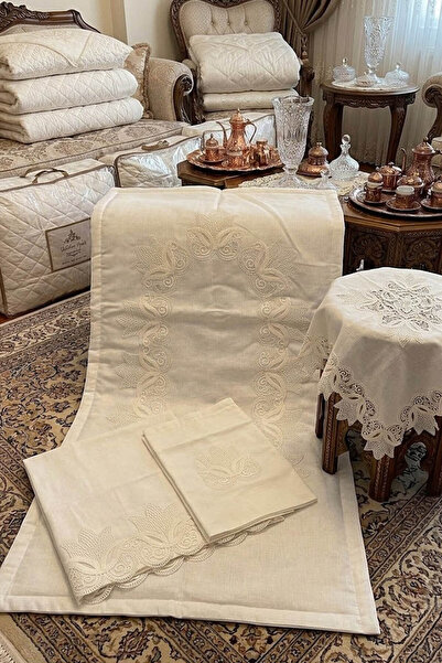 Çt Çeyizci Tekstil French Lace Tulip Model 4 Piece Gardenia Fabric Prayer Rug...