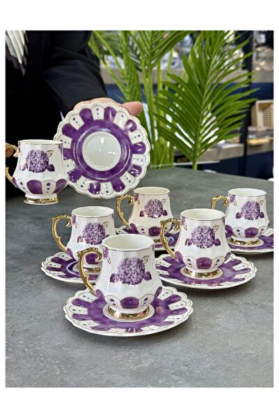 Doğudeko Queen Victoria Hand Painted 6-Piece Cup Set