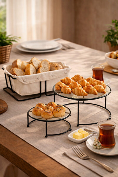 Edora Home Set of 2 black rectangular bread baskets, double serving kitchen set