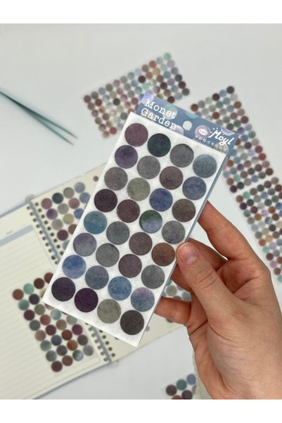 Kağıt Gemi Dükkan Monet Garden Pastel Tonları 6 Yaprak 312 Adet Yuvarlak Kağı...