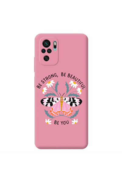 Other Xiaomi Redmi Note 10S Be Strong Pink Colored Silicone TPU Θήκη