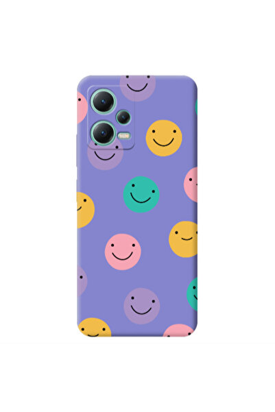 Other Xiaomi Redmi Note 12 Pro 5G Colorful smiles Purple Colored Silicone TPU...