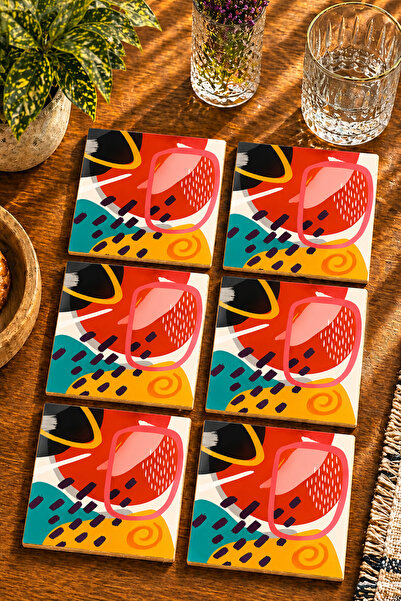 JHAAR Modern Set of 6 Coasters - Uv Printing Mdf - 10X10 cm