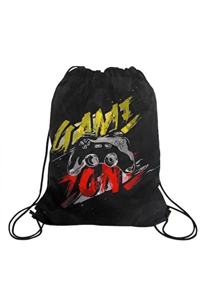 AAA Saculet Textil Gaming Negru cu Sfori 34x42cm – Accesorii, Plaja, Plimbare...
