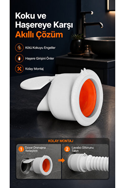 RALKEN Muffmatik Kokumatik Lavabo Eviye Mutfak Gider Koku Önleyici Sifon Çekv...