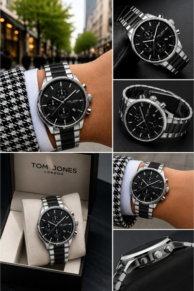 Tom Jones London Original Brand Stainless Steel Men's Wristwatch 3Atm Waterpr...