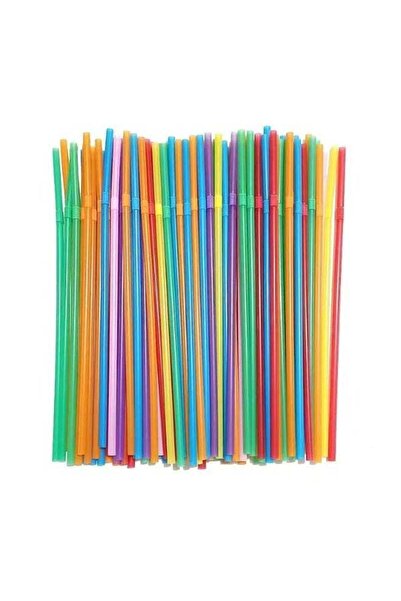 Generica 100 Pieces of Plastic Drinking Straws 5*210 mm