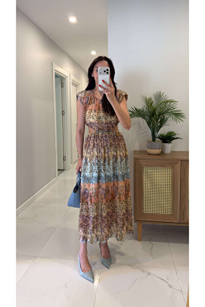 BİRCANÇİL Yukla Multi-Colored Waist Detailed Dress