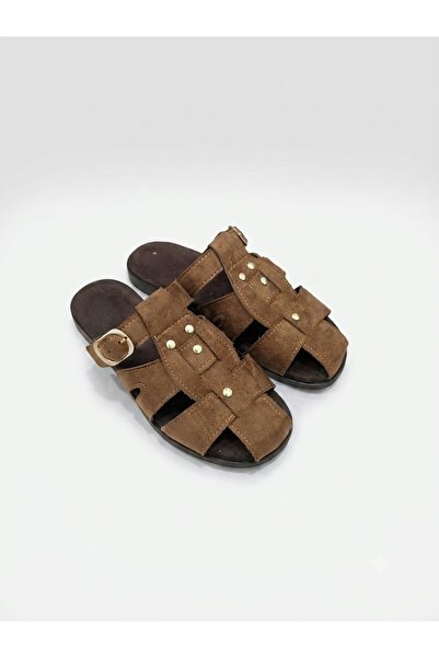 Behtah Kundura Suede Belted Adjustable Gold Buckle Orthopedic Comfortable Sol...