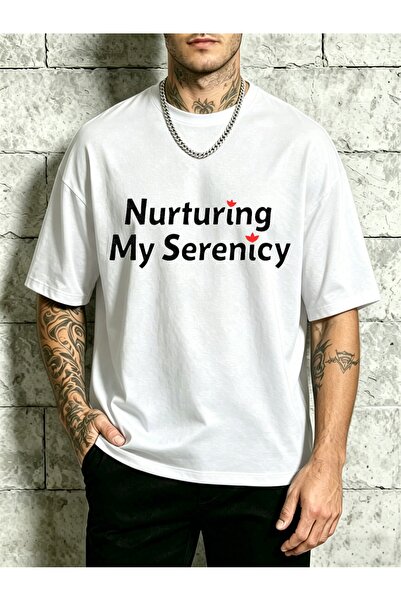 BASEPULSE Casual Style, Men'S T-Shirt, Nurturing My Serenity Text Design, Eve...