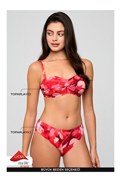 Kom Bluren Strapless Patterned Bikini