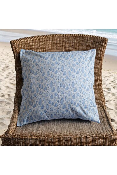 OEM μαξιλάραροθηκη ocean blue , Διαστάσεις 45*45, ύφασμα με κείμενο, Αντίγραφο