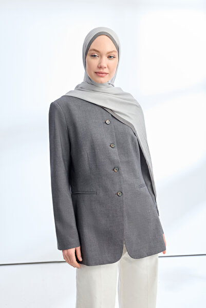 ARMANDA Elegant Harmony Linora Patterned Shawl - Gray - Smoked