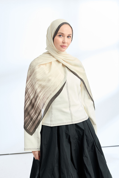 ARMANDA Elegant Harmony Linora Pattern Shawl - Black - Mink