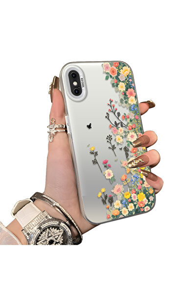 Hontinga iPhone X Uyumlu Silikon Kenar Sert Arka Kılıf Couple Telefon Kılıfı ...