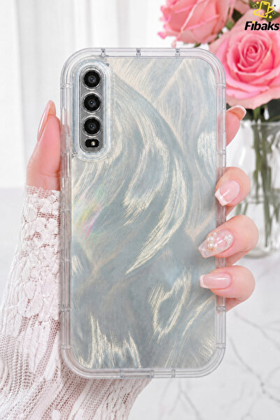 Fibaks Galaxy A50 Kılıf Hologram Desenli Şeffaf Darbe Korumalı Kamera Korumal...