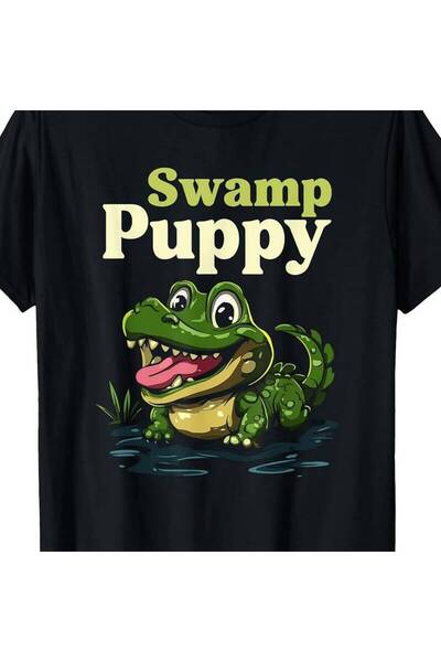 NOURAM تي شيرت برسومات فنية ممتعة على شكل تمساح لطيف من Swamp Puppy