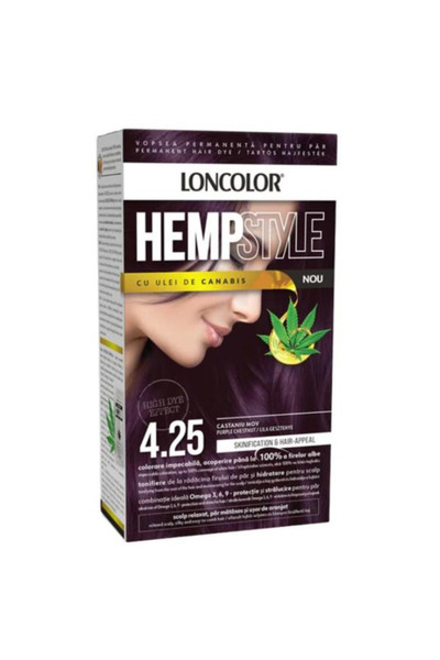 Loncolor Vopsea Permanenta pentru Par cu Amoniac - HempStyle, nuanta 4.25 Cas...