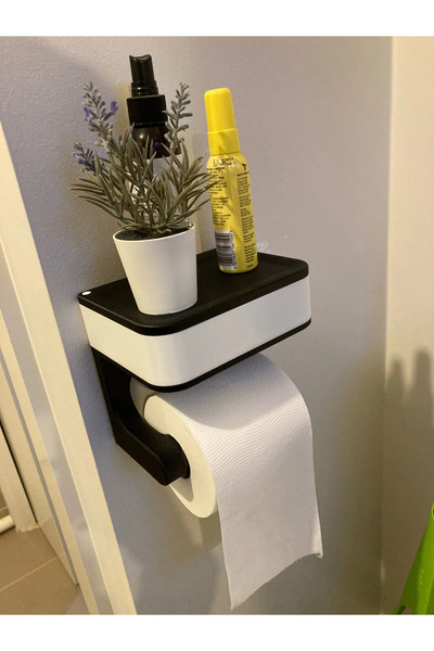 Gizli Bölmeli Tuvalet Kağıtlığı Banyo Organizeri Duvara Monte Kağıt Havluluk