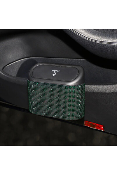 GARDENAUTO Stone car trash can with lid organizer stone coated garbage bin
