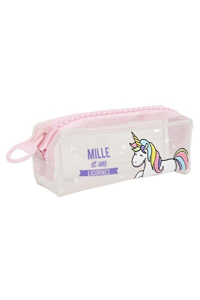 The Concept Factory Penar transparent din plastic, Model Unicorn, Inchidere c...