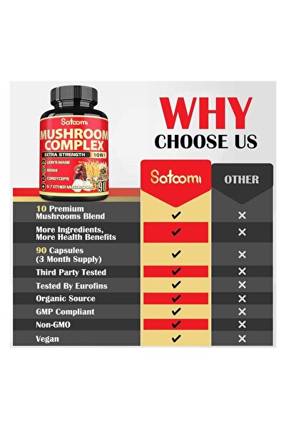 Top Choice Satoomi Mushroom Complex 5000 Mg 90 Capsules