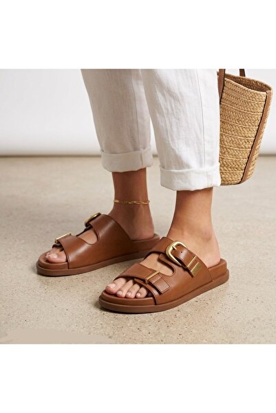 Hayo Women's Belted Adjustable Buckle Premium Slippers 519K-348Z