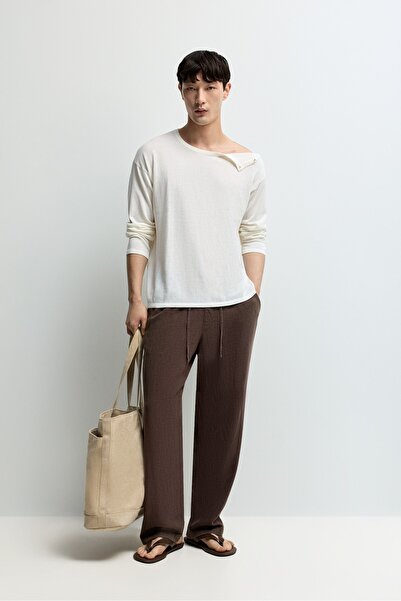 LEFTIES Ketenli baggy jogger pantolon