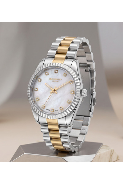 Lee Cooper London Women's Watch 30mm Small Case Gold Silver Two-Tone Dial wit...