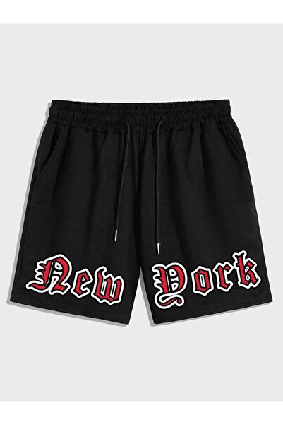 COZYWEAR New York Printed Black Shorts