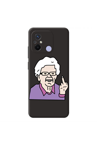 Other Xiaomi Redmi 12C Crazy Granny Black Colored Silicone TPU Θήκη